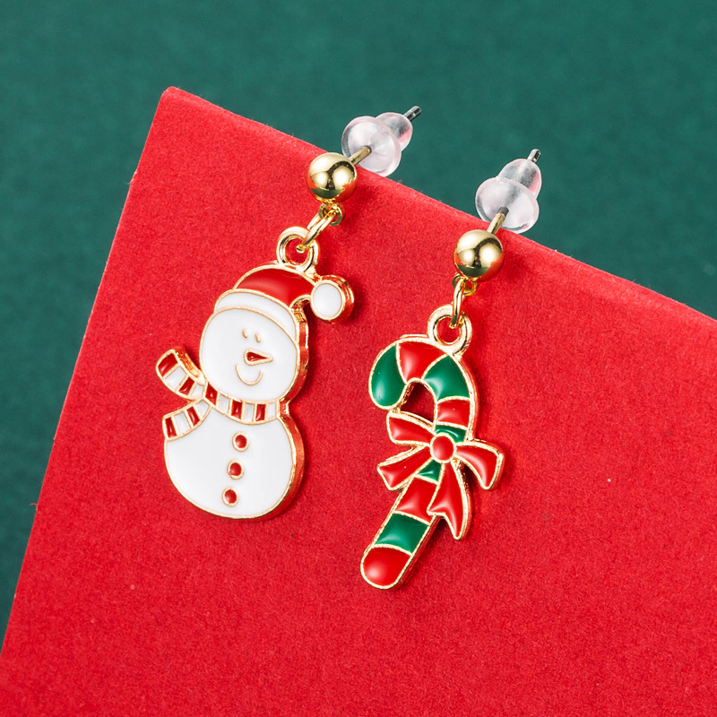 Christmas2021 Christmas Series Alloy Christmas Tree Bow Eardrops Earrings Female Ins Style Ear Rings display picture 6