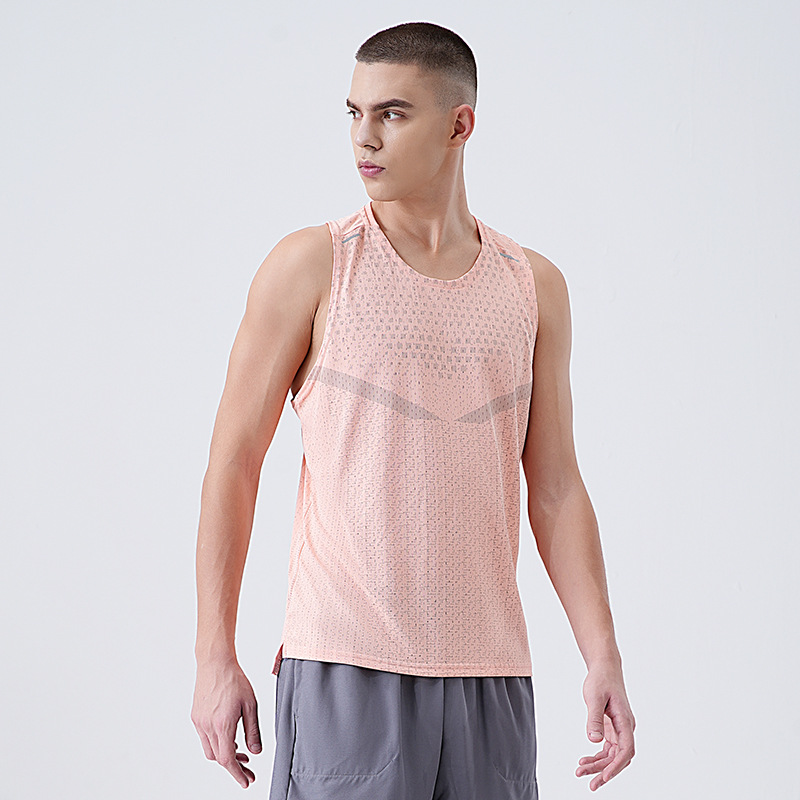 Chaleco de secado rápido para hombres entrenamiento deportivo fitness verano hielo seda secado rápido sudor-absorbente sin mangas ropa de baloncesto camiseta