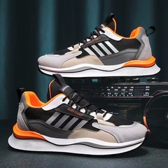 Casual Men's Shoes Fashion Lacing 2023 Spring and Summer New Low-Top Breathable Mesh Splicing Sports Shoes Men's Single Shoes 