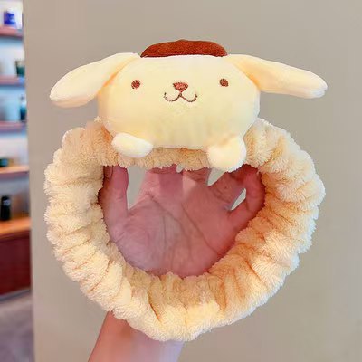 Linda diadema de perro de laurel de laurel de dibujos animados lindo diadema de esponja tridimensional Sanrio diadema de lavado de cara para niños tocado de presión de cabello al por mayor