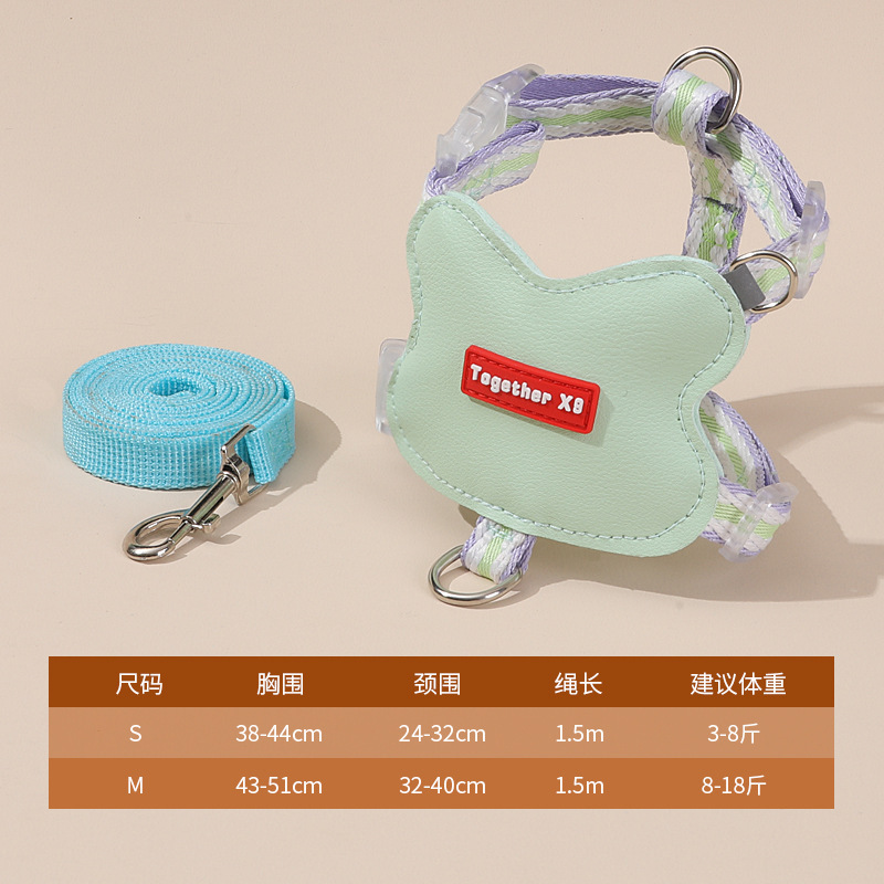 Nuevo producto para gatos y gatos fuera de la cuerda especial en forma de I ajustable y retráctil para gatos pecho y espalda cuerda de tracción para mascotas anti-deslizamiento