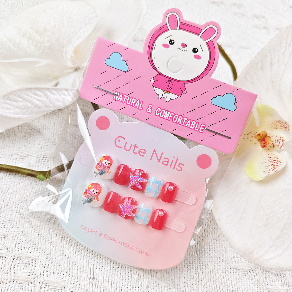 Venta directa de fábrica pegatinas de uñas para niñas dibujos animados para niños tabletas de uñas para niñas 10 parches de uñas lindas