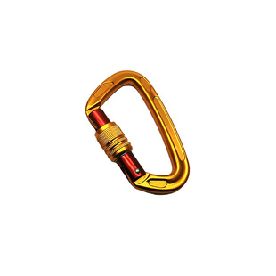 Outdoor D-Type Aluminum Alloy Carabiner Outdoor Locking Mountaineering and Downhill Equipment Safety Main Lock 24Kn Connecting Ring
