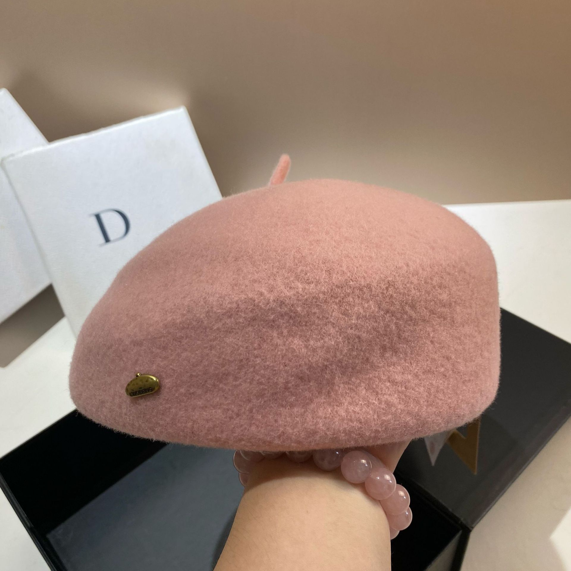 Hochwertige Baskenmütze aus Wolle, koreanische Version, dreidimensionaler Flugbegleiterhut im Promi-Stil, modisch und_voghion.com