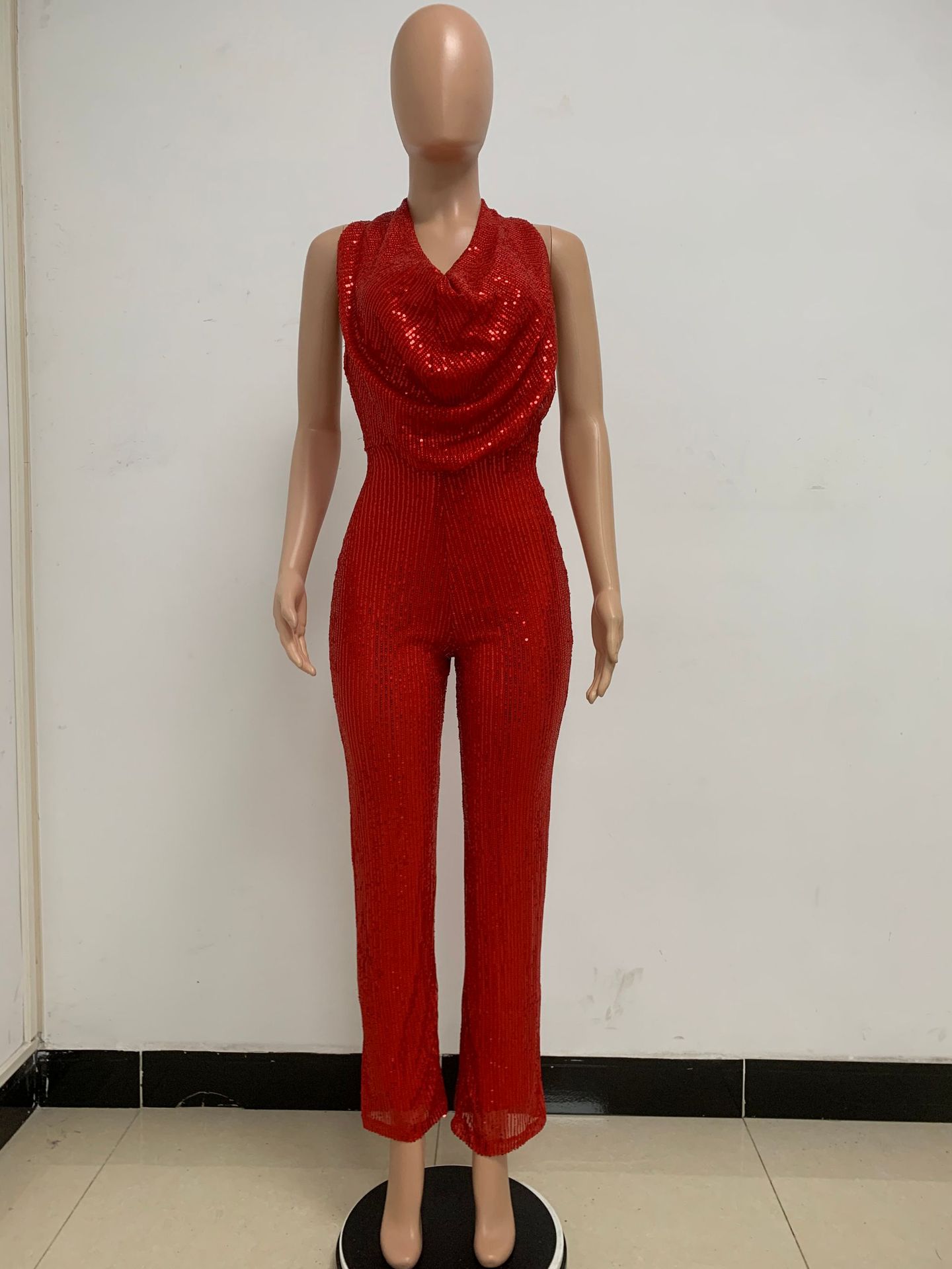 Women's Party Street Sexy Solid Color Full Length Sequins Jumpsuits display picture 79