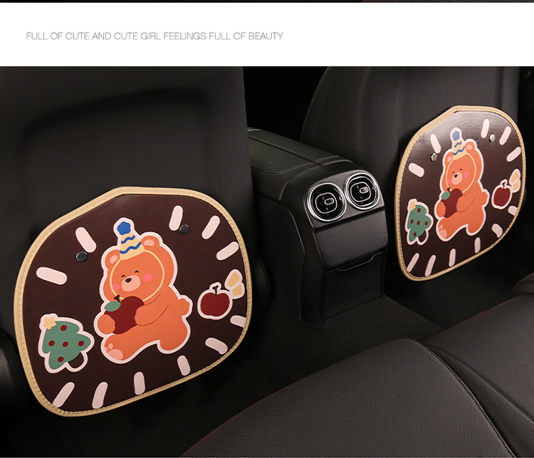 Cartoon cute variety of car seat back anti-kick pad dirt-resistant and easy to clean universal rear seat back anti-dirt protection