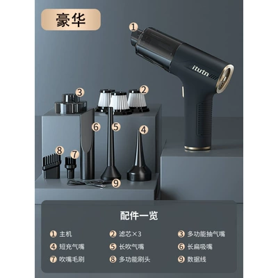 car vacuum cleaner, small size, Tozsoranlar - pro-model-black-gold-luxury-4-in-1-vacuum-blower-extractor-and-charger-3-washable-filter-cartridges