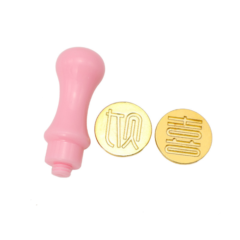 분홍색 원형 손잡이 + 금속 행운의 캐시미어 헤드