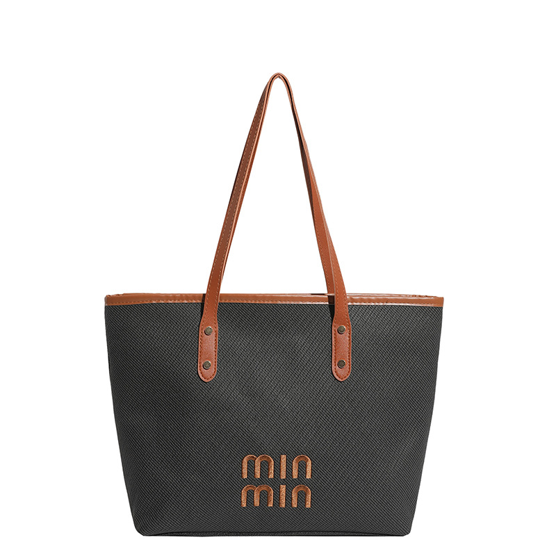 Bolsas retro transfronterizas de gran capacidad para mujeres 2026 nueva moda coreana nicho Zhong tote bolsas de hombro al por mayor