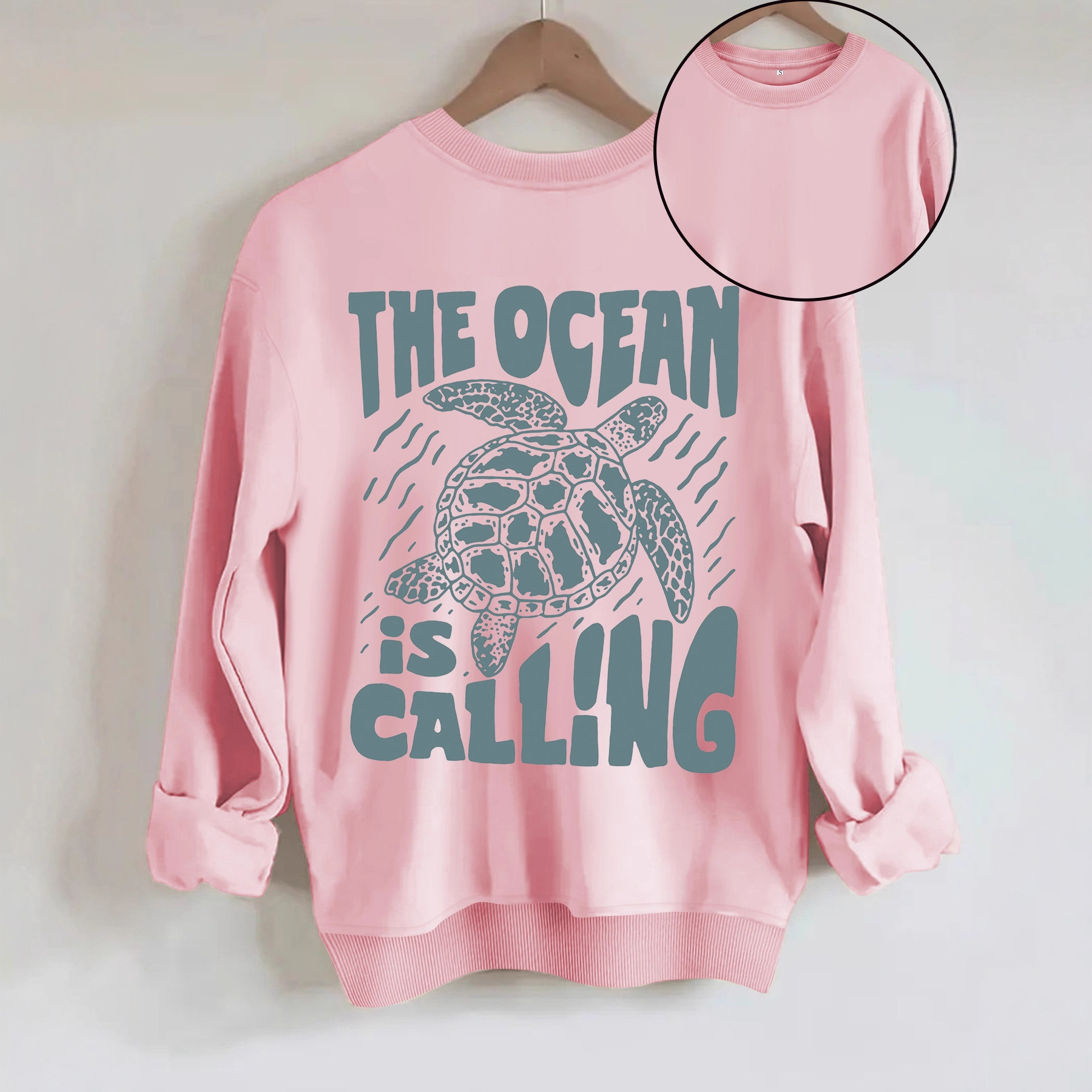 Amazon Cross-Border Foreign Trade Casual Long-Sleeved Round-Neck Shirt Turtle Print Loose Women's Sweatshirt