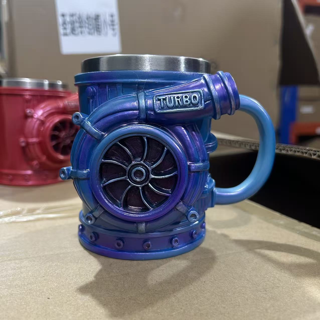 Tazas de acero inoxidable creativas de resina transfronteriza tazas de agua personales de regalos decoración fábrica de joyas cabello recto