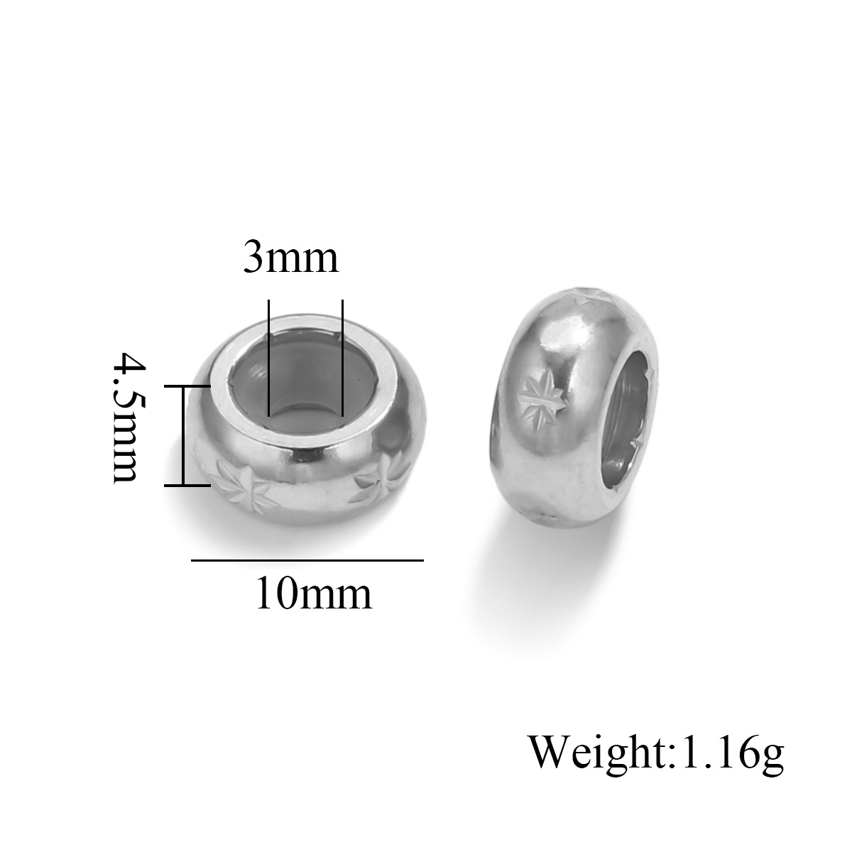 Acero inoxidable ajustable de silicona mano collar de cuentas sueltas joyas de pulsera de oro DIY color retainer joyas al por mayor