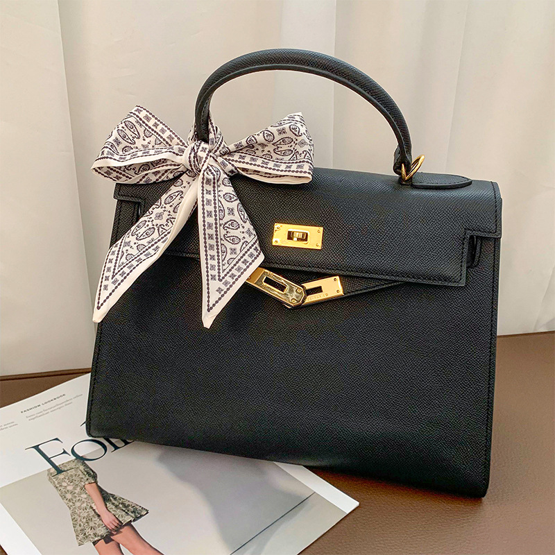 Pañuelo de seda largo, sensación de alta calidad, serie de flores de anacardo retro, pañuelo pequeño estilo ins de doble cara, bolso atado, cinta para el cabello