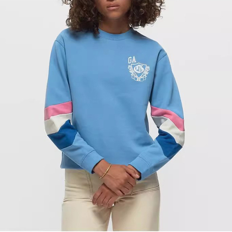 Scandinavian Danish Brand Designer 2023 Autumn and Winter New Color Matching Cotton Fashion Women's Long-Sleeved Sweatshirt