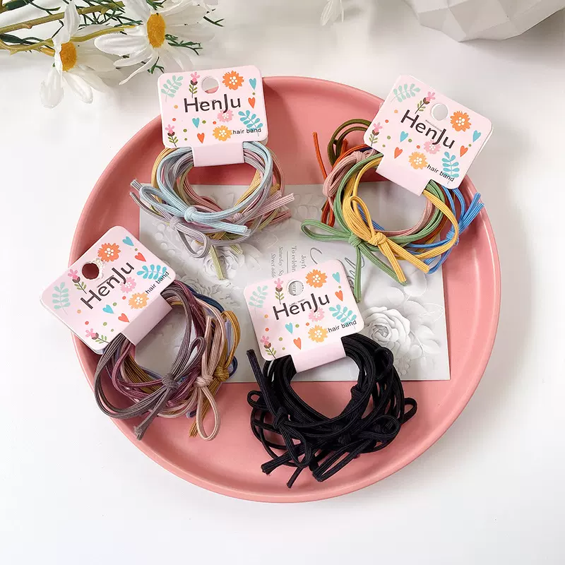 ins基础款6根装扎头发发圈高弹力简约皮筋女韩版发饰头饰ins风