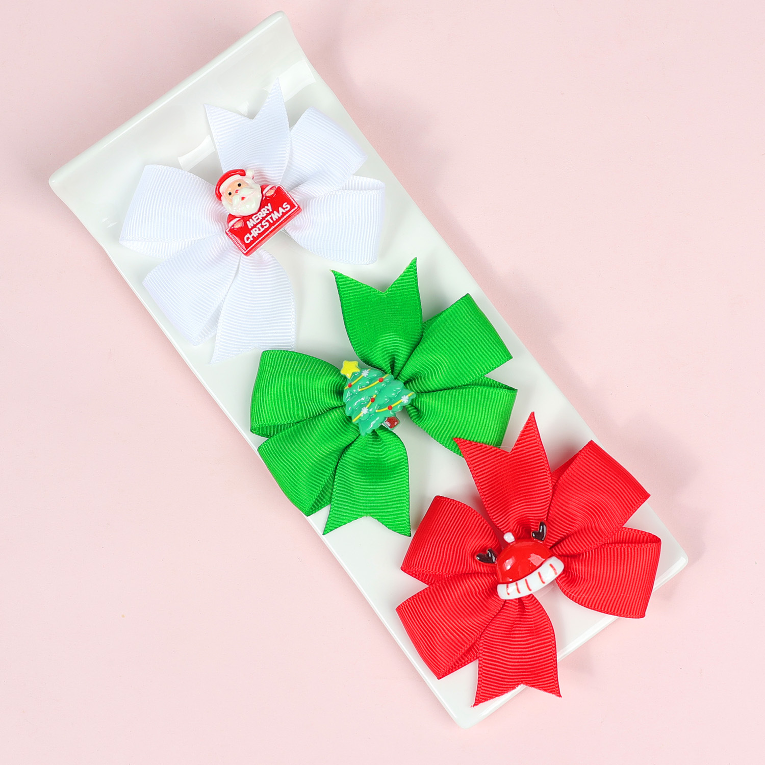 13g Weight Christmas Festival Bow Knot Pattern Women's Gender Cute Style Cute Women's Bow Knot Kids Hair Accessories 2