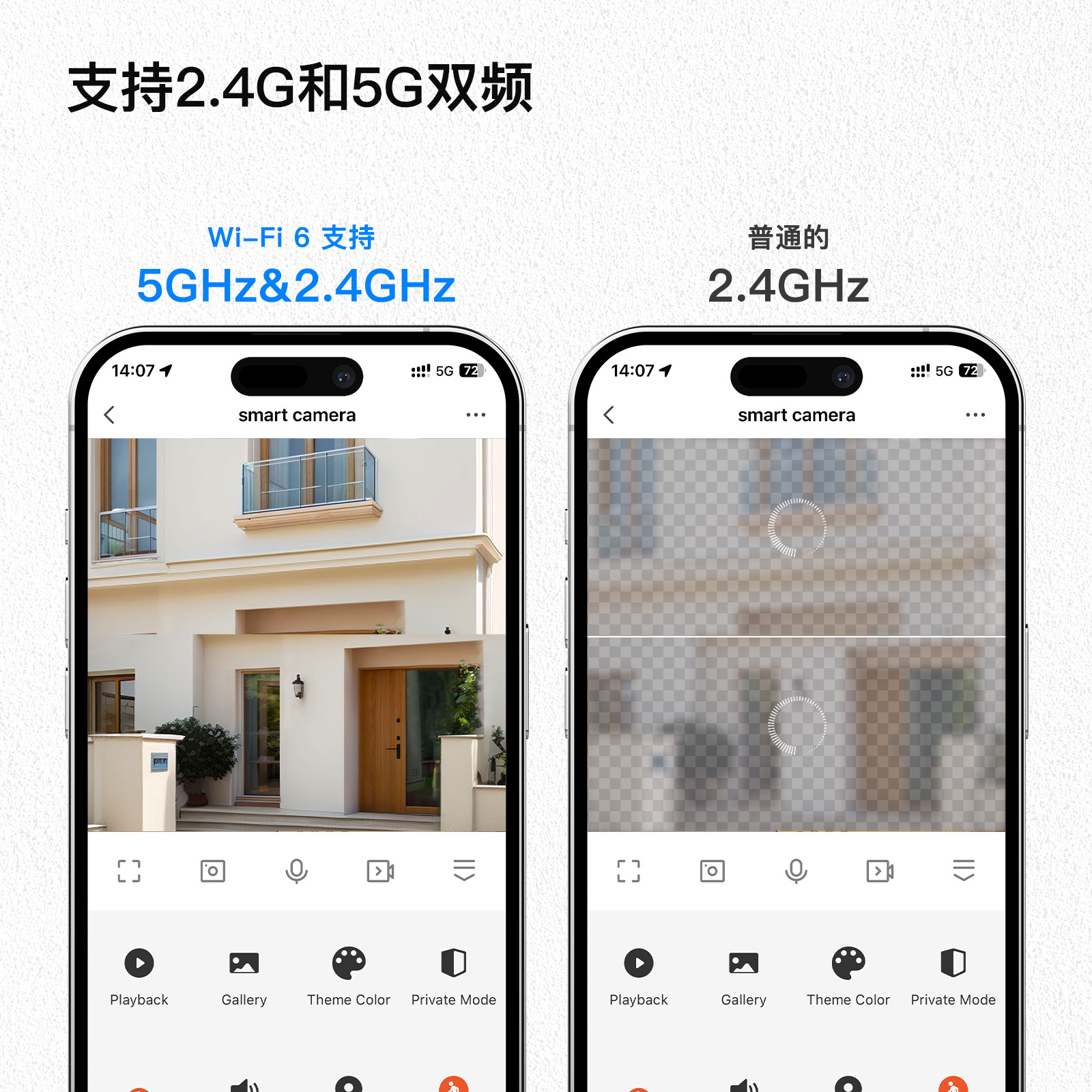 WiFi6 aplicación de cámara inteligente de graffiti control remoto visión nocturna iluminación llamada de seguridad monitoreo de la máquina de bolas al aire libre