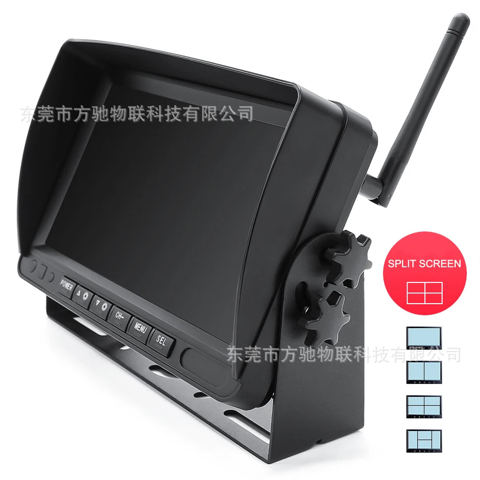 7inch Truck Wireless Recorder Crane Forklift 1080P Reversing Image Wireless Camera Infrared Night Vision 24V