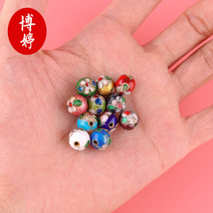 景泰藍掐絲圓珠 手工diy手鍊直孔圓珠材料保色手機鏈車掛串珠配件