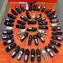 英伦风粗跟真皮厚底乐福鞋女鞋小皮鞋单鞋杂款商场撤柜女单鞋断码