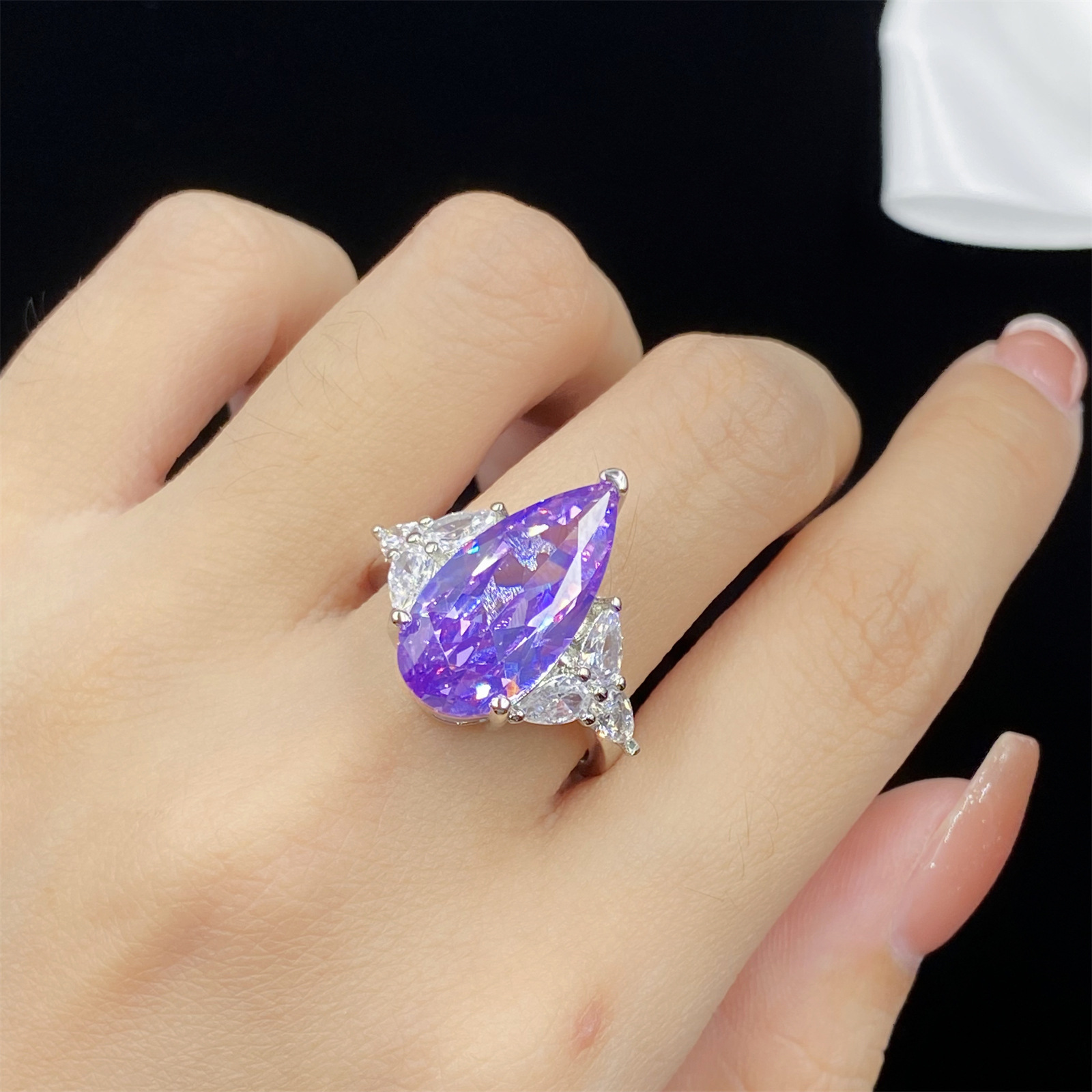 Purple import nail sequins with zircon