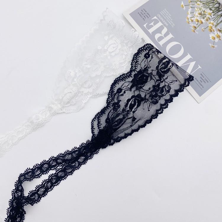 Black Lace Edge Semi-sheer Hollow Veil Intimate Apparel — detail image 9