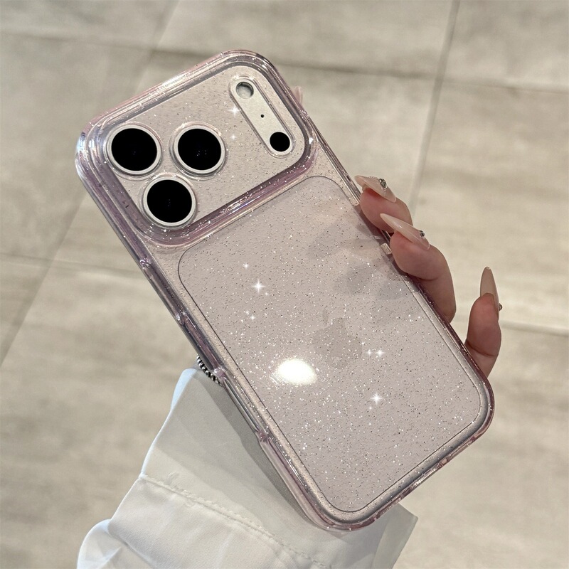 High-End Pink Glitter Soft Case Suitable for Apple 17 Pro Max Phone Case, New iPhone 17 Ultra-Thin 17 Pro Full Coverage 16 Anti-Drop 15 Simple 14 Transparent 13 Silicone Niche Pm Women's Model