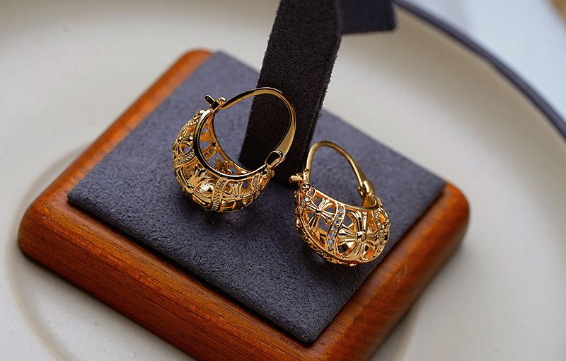 Fashion Geometric Copper Plating Artificial Diamond Earrings 1 Pair