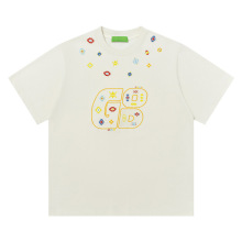 衣品男装ins美式复古民族风刺绣短袖T恤夏季男女宽松情侣半袖上衣