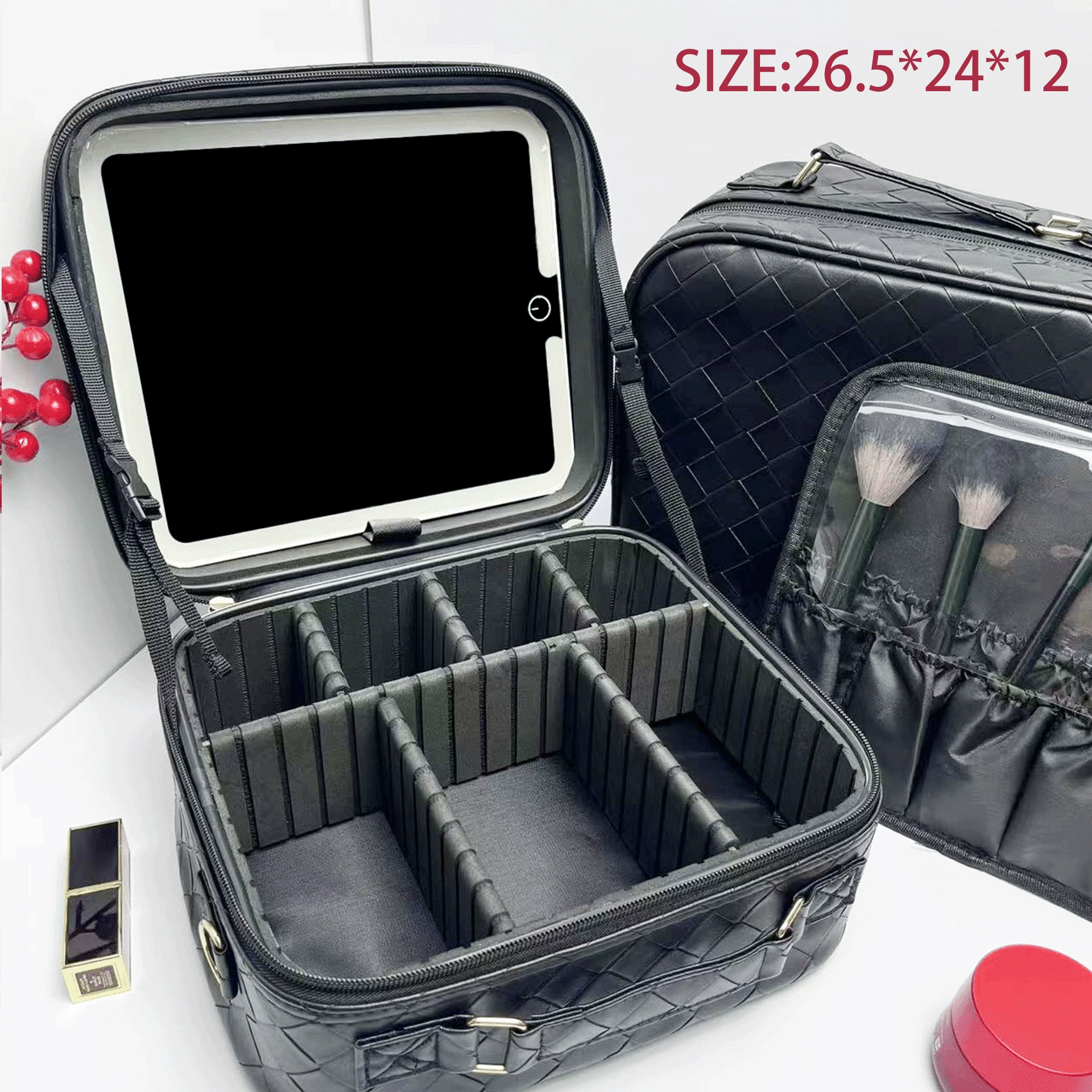 Makeup box, capacious handheld cosmetic bag, high quality organizer bag