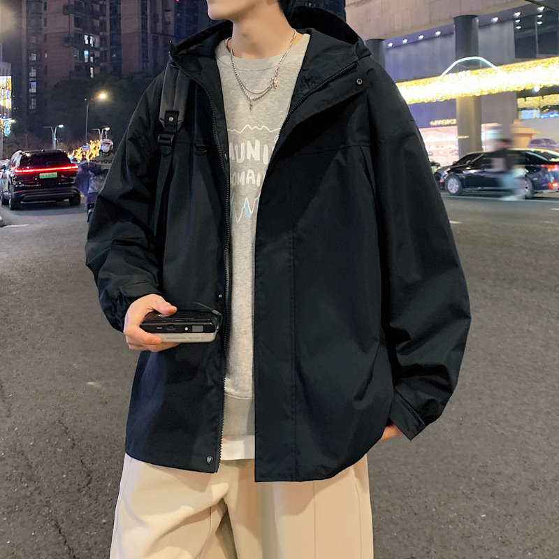 Men's autumn trend new hooded casual sports jacket for couples, loose and versatile lightweight outerwear_voghion.com