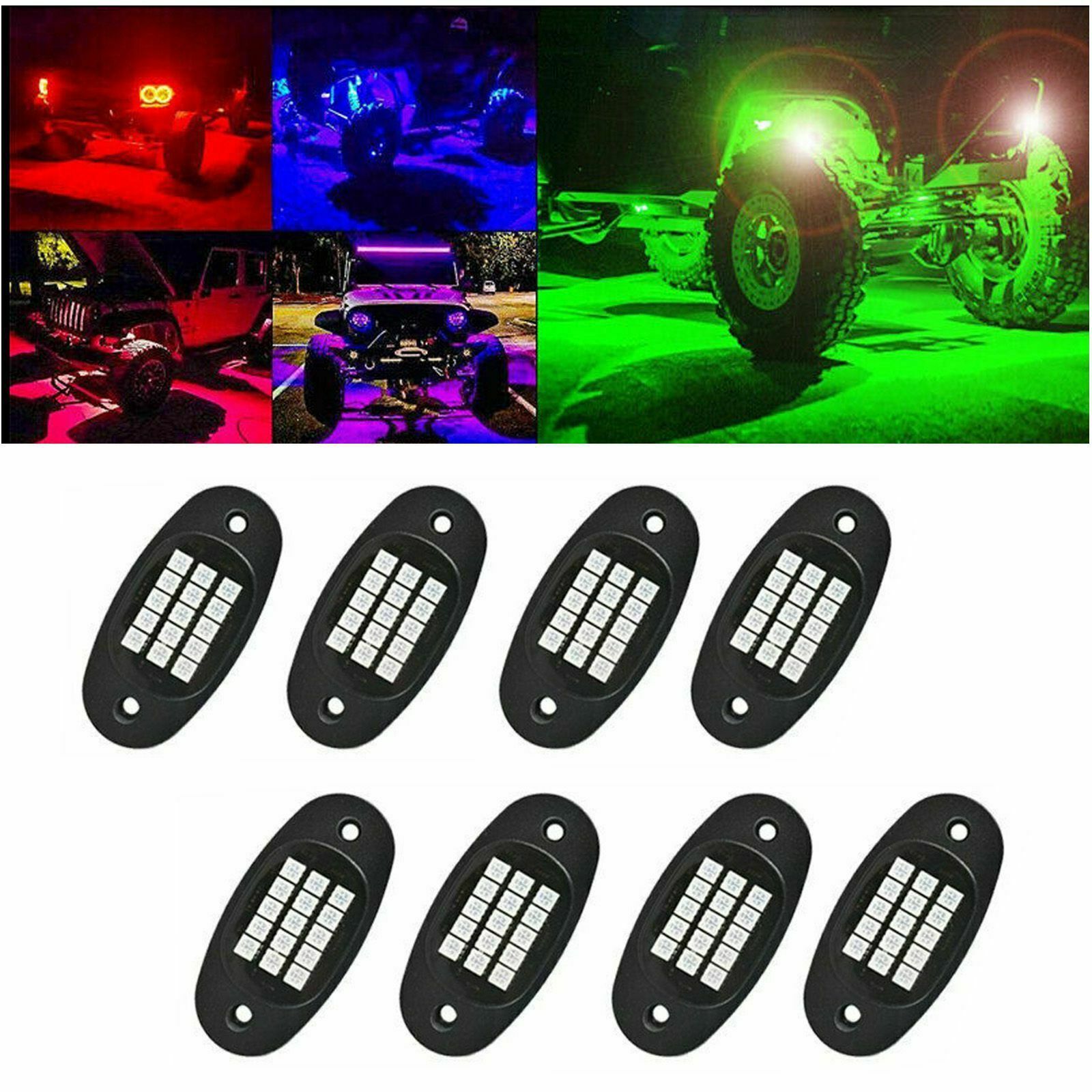 Un remolque de ocho luces de chasis tres modos de control de luces de chasis RBG un remolque de ocho luces de chasis RBG atmósfera cubierta control Bluetooth