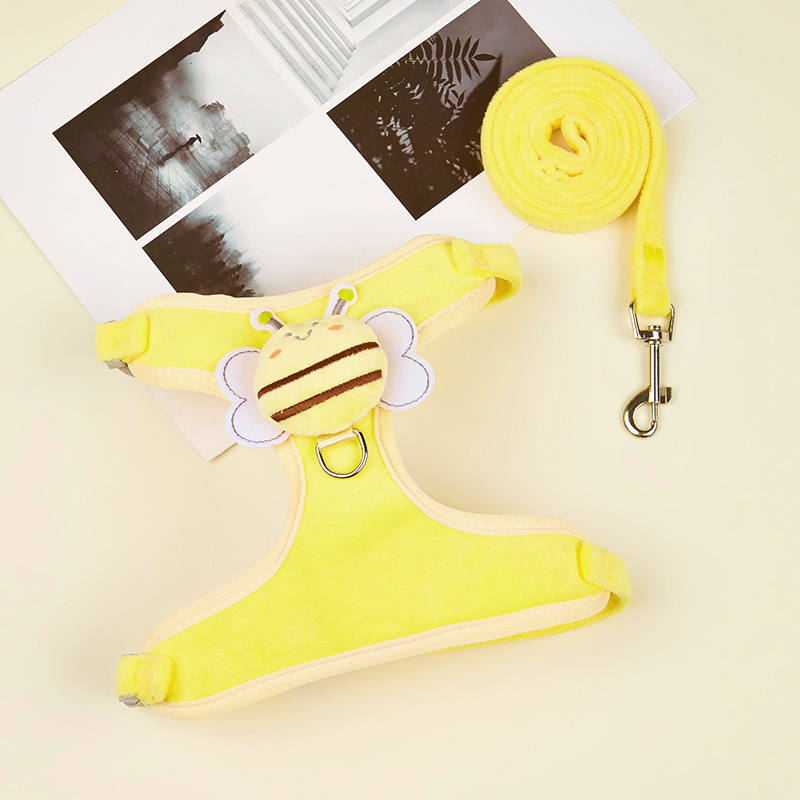 Correa de perro pequeño perro chaleco cuerda de perro oso de peluche correa de perro suministros para mascotas gato correa de pecho