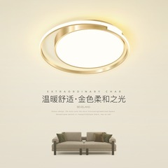 Main Bedroom LED Ceiling Lamp: Simple Modern Gold Round Creative Personal Warm Romantic Luxury Room Lamp