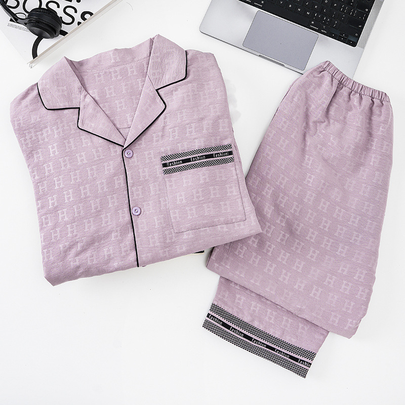 2025 nuevo algodón nublado primavera y otoño pijama cardigan de manga larga moda simple y cómoda ropa para el hogar verano