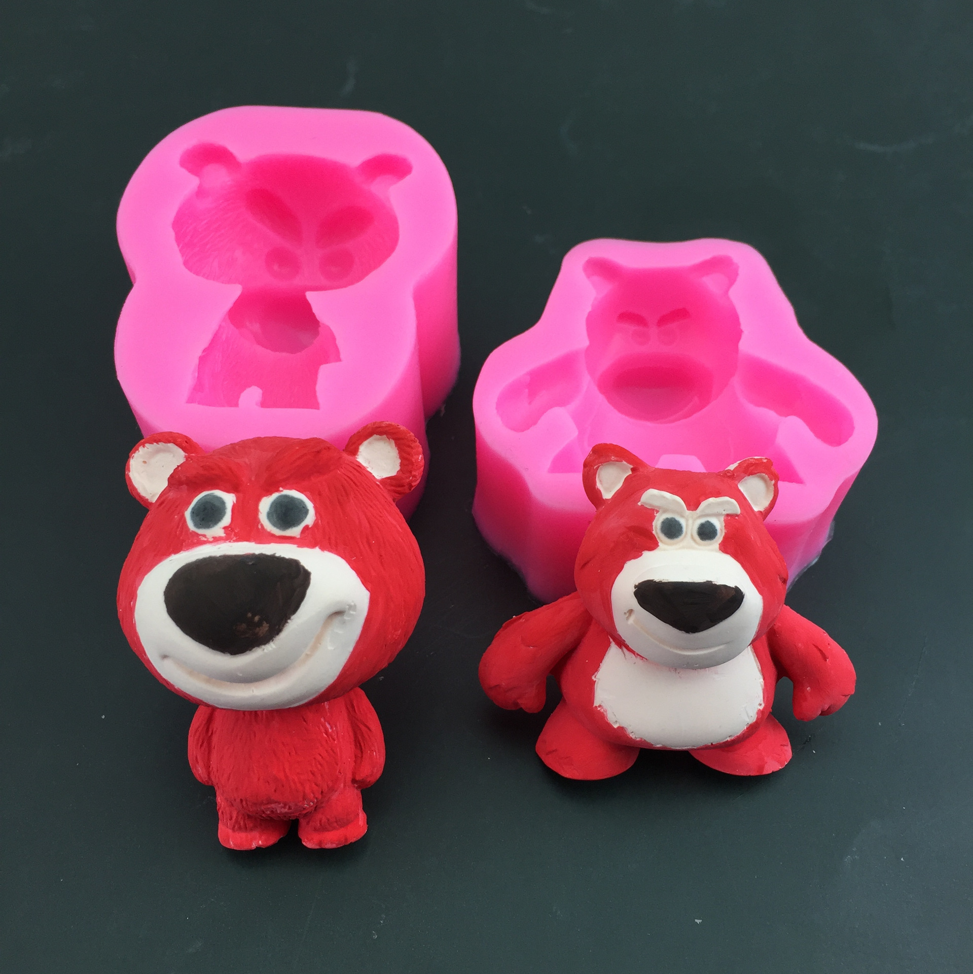 Сетка красный мультфильм 3D стерео клубничный медведь силиконовая форма шоколадная сахарная гипсовая кукла