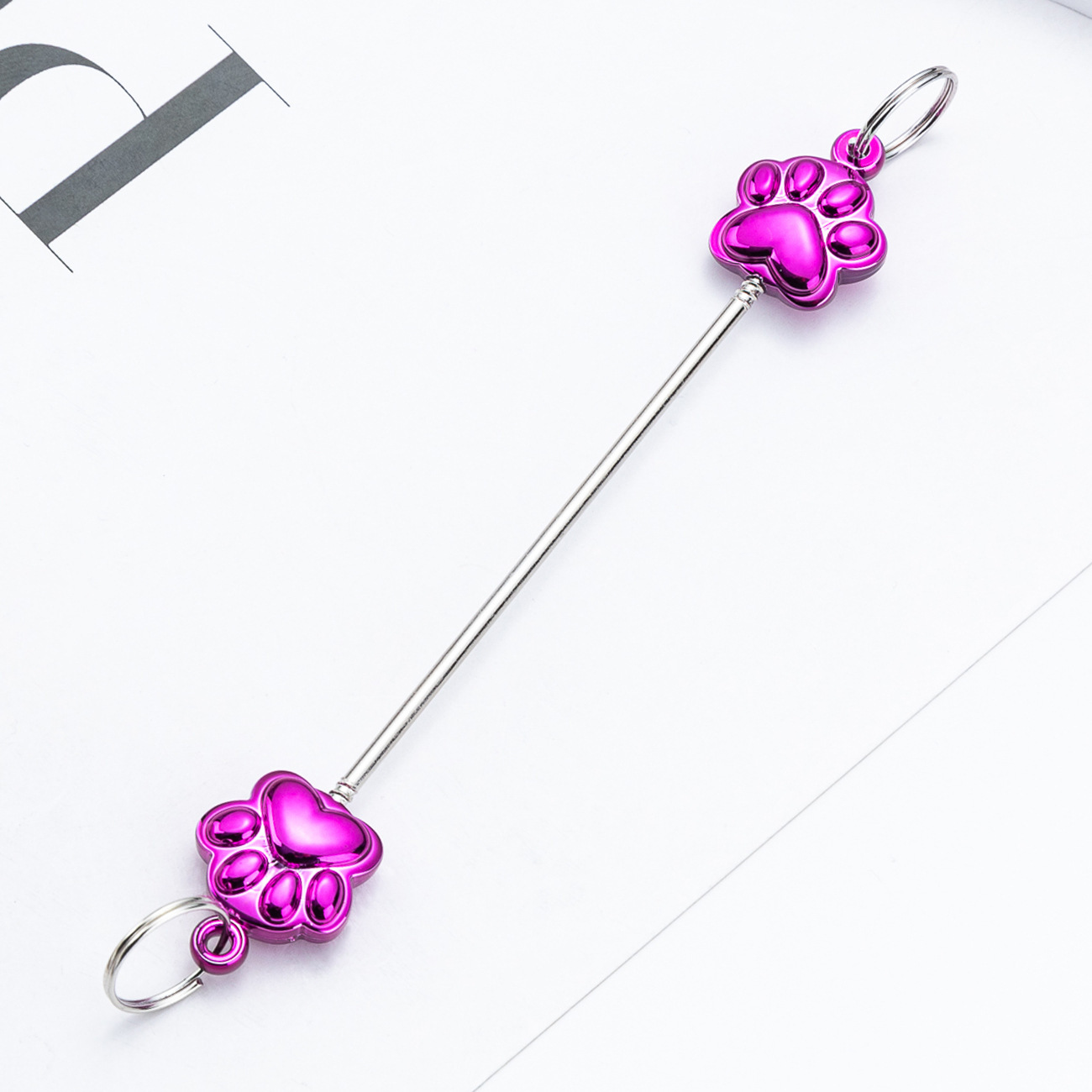 Nuevo DIY cuentas de garra de gato colgante de cuentas de mano creativo accesorios de llavero cuentas de metal cuentas de poste