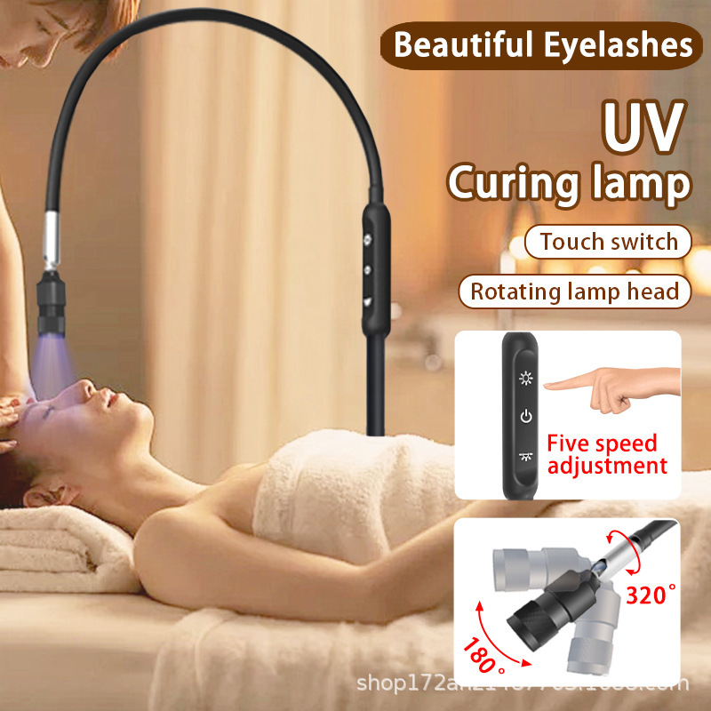 Uv Eyelash Glue Curing Lamp for Foreign Trade, Specialized for Eyelashes and Eyebrows, Floor-Standing Beauty Lamp with Adjustable Height