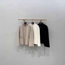 2025秋冬新款LP同款奶油白色山羊绒短款棒球服大衣毛呢外套女