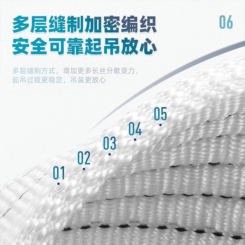 吊装带起重吊车吊带2/3510吨国标扁平行车工业叉车拖车吊绳