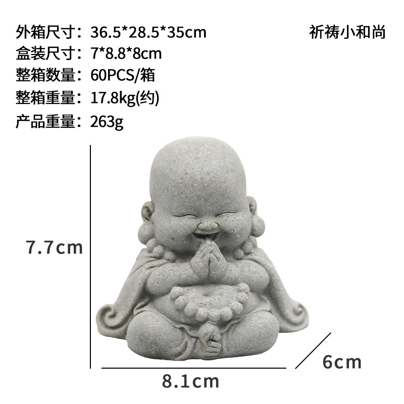 Adornos Zen de Monje Creativo, Decoración para el Hogar, Estatuas de Buda de Arenisca Verde, Accesorios para Té, Mascotas de Té Populares, Lindo Maitreya