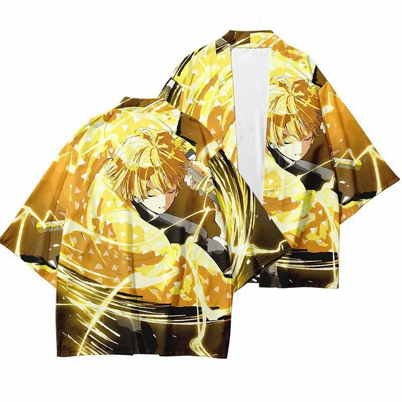 Первые часы аниме Ghost Destroy Digital Printing Covered Cloak Cloak Kimono Weaving
