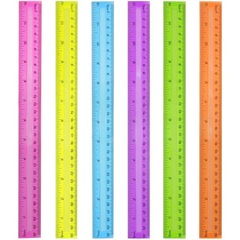 30センチ直尺溝プラスチック定規カラー透明定規プラスチック直尺30cmカラー定規