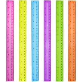 30公分直尺凹槽塑料尺子 彩色透明尺子塑 直尺30cm彩色尺