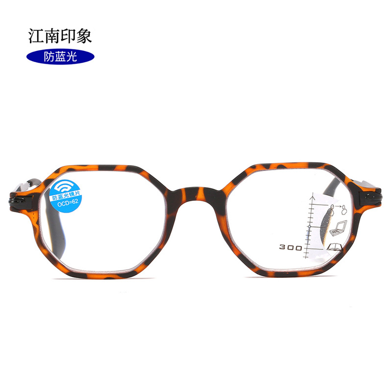 オーダーメードのファッションのレトロな多焦点の老眼鏡の男性の青い光の花の鏡の女性の高清の読書鏡の卸売りの老眼鏡