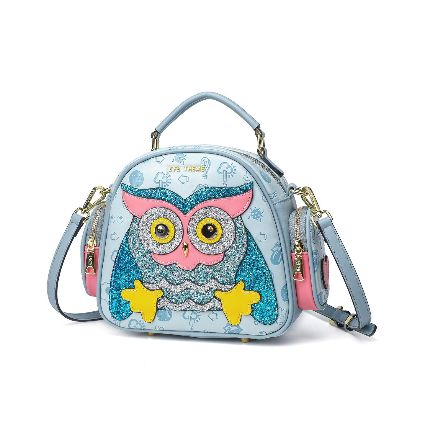 Personalidad de moda damas animales de dibujos animados mochila de hombro multipropósito colisión de colores versátil no colisión 2878 #
