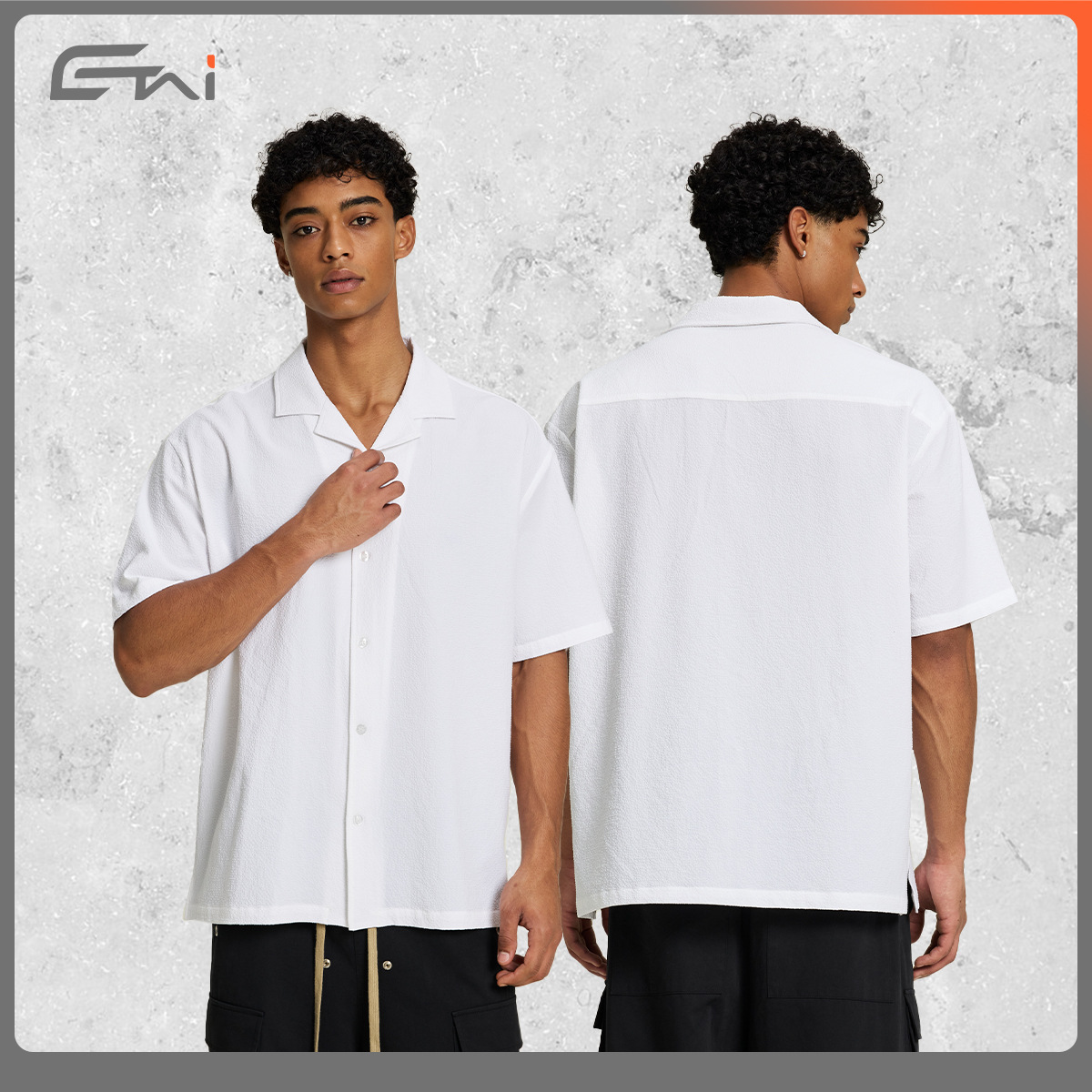 ETAI Hombre| Camisas de textura suelta de verano, camisas de alta calidad, cardigans de marca de moda, mangas cortas para hombres. image 3