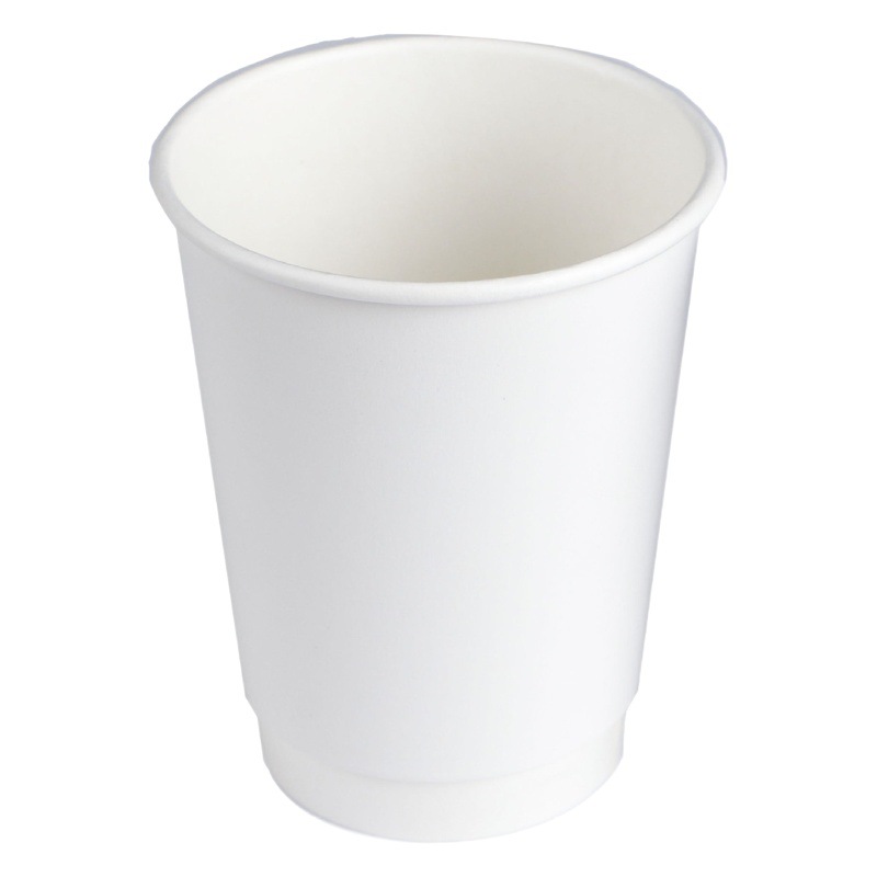 Vaso de papel desechable para café con tapa para bebidas calientes de 8-10 onzas, vaso de papel desechable personalizado de doble capa hueco para té con leche