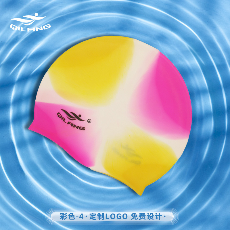 Sombreras de baño de silicona para adultos y niños personalizadas con logotipo de tamaño para hombres y mujeres impermeables para proteger los oídos sin estrangular la cabeza gorra de baño de alta elasticidad