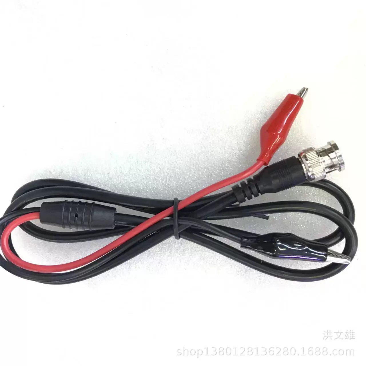 BNC转鳄鱼夹 Q9信号测试线 示波器探头线 bnc对双夹子线 1米